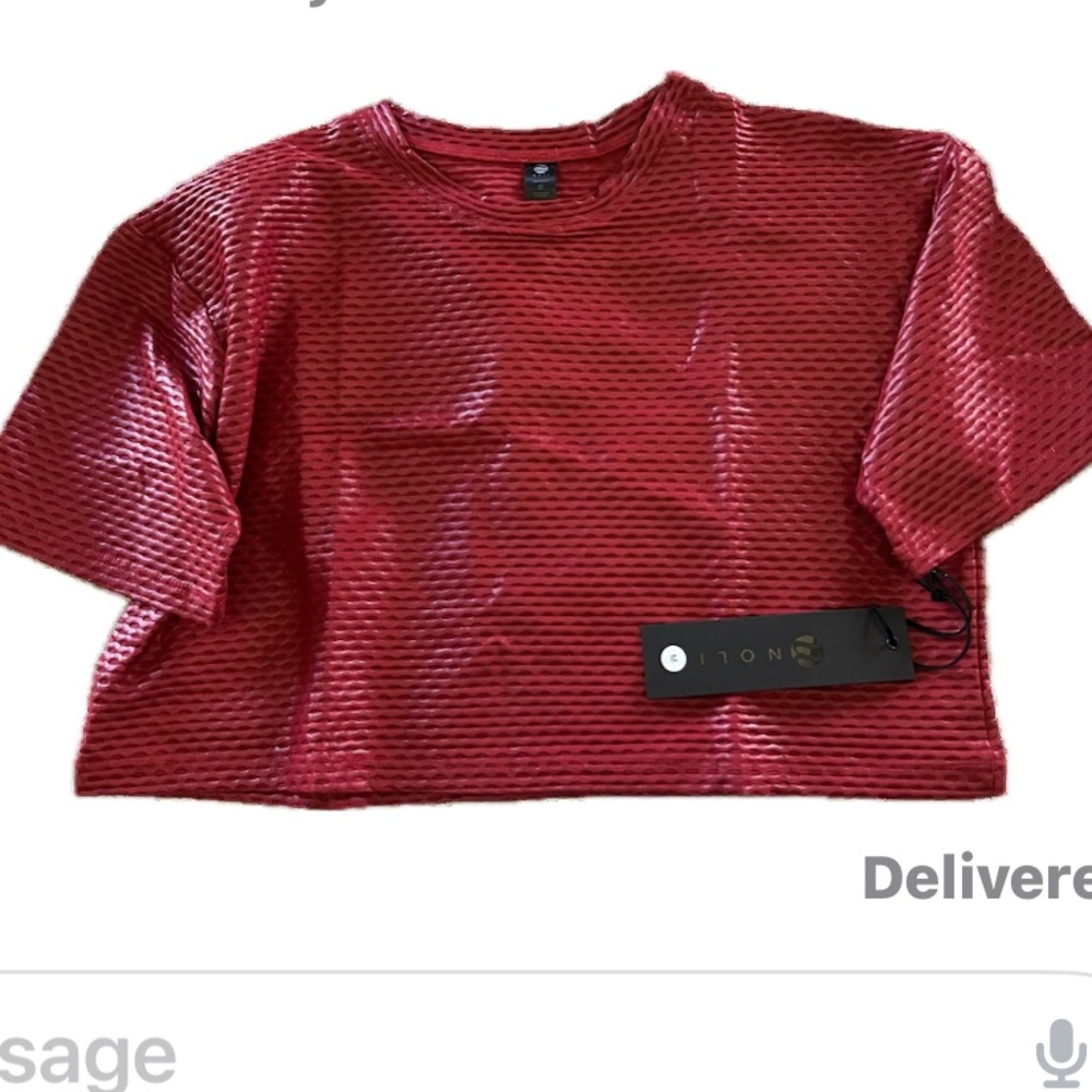 Noli Red Textured Cropped Top size M
